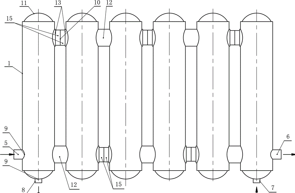 Pipe connection instant heating type heat exchanger with part of shell tubes storing water