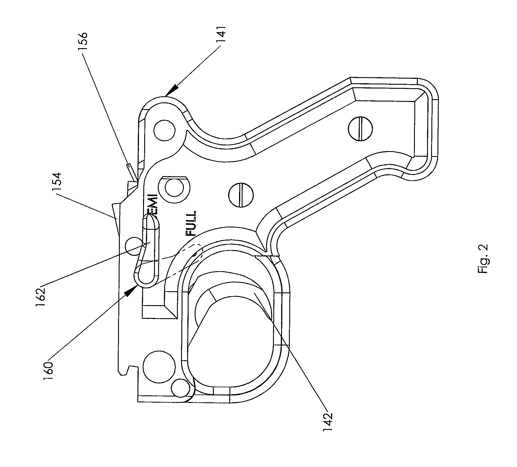 M240 rifle with select fire mechanism for selective fully-automatic and semi-automatic operation