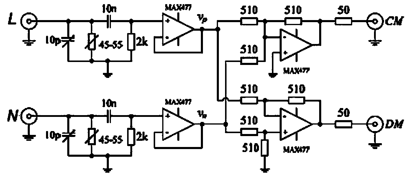 Module for separating different-mode signal and common-mode signal