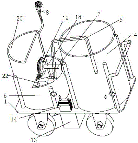 A movable automatic pumping and spraying device