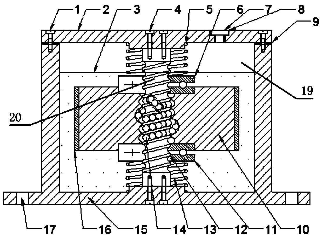 Liquid-mass double-tuned shock absorber and assembly method thereof