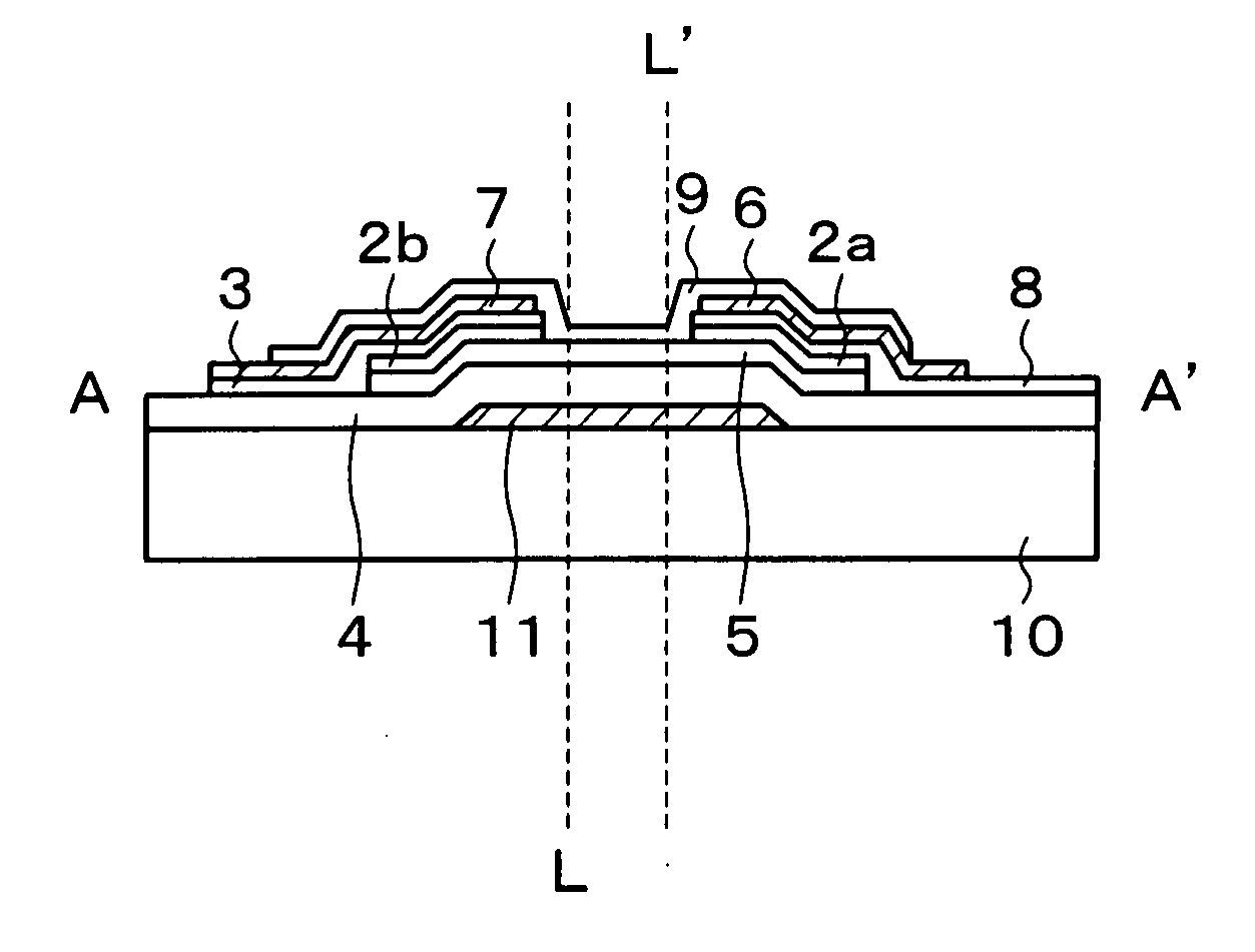 Active matrix substrate and display device comprising same