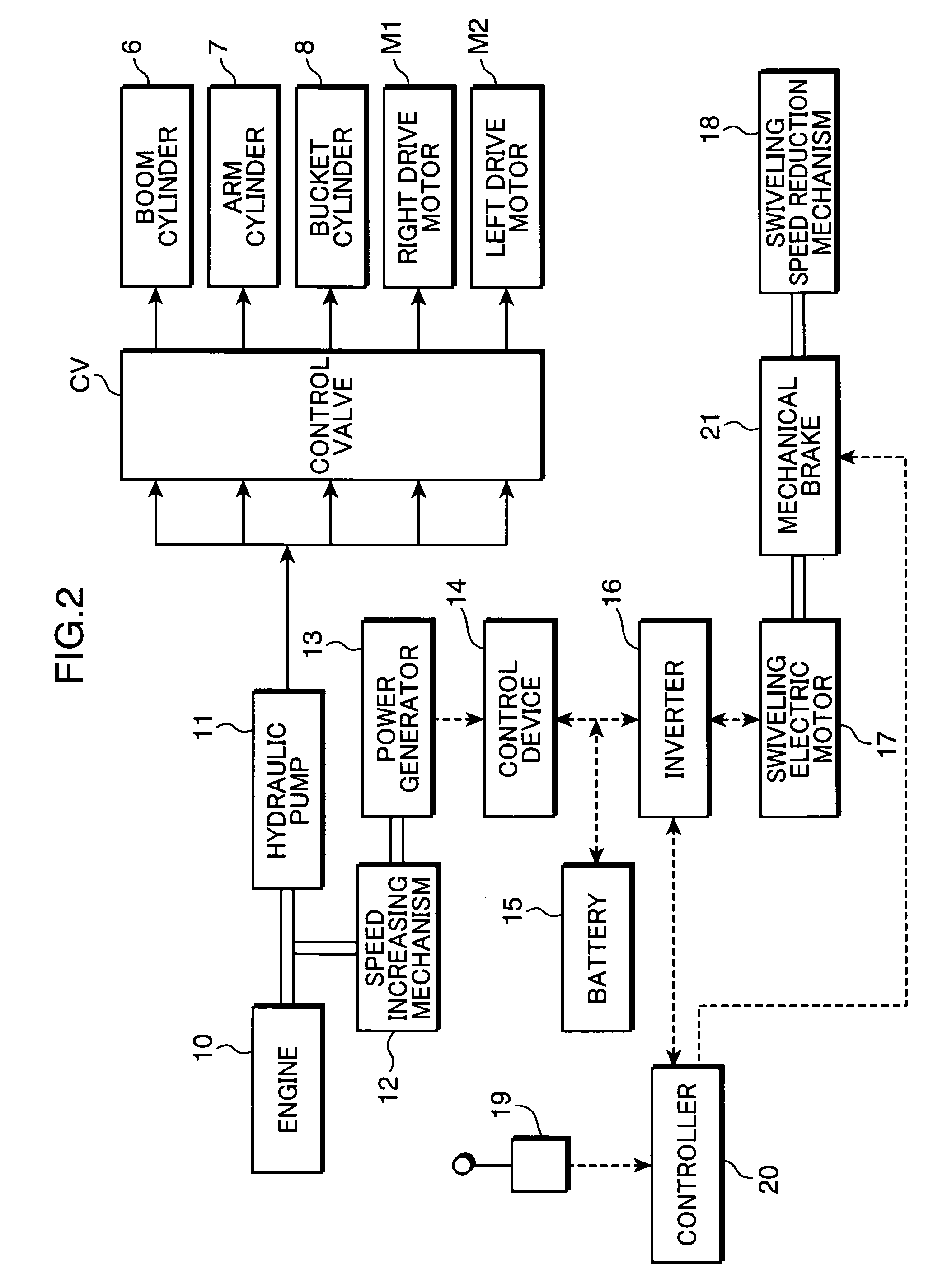 Rotation brake method and device for working machine