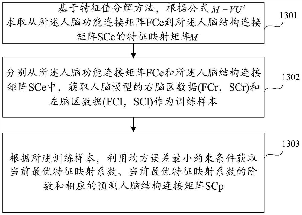 A method and device for optimizing the structural connection of a human brain model based on feature mapping