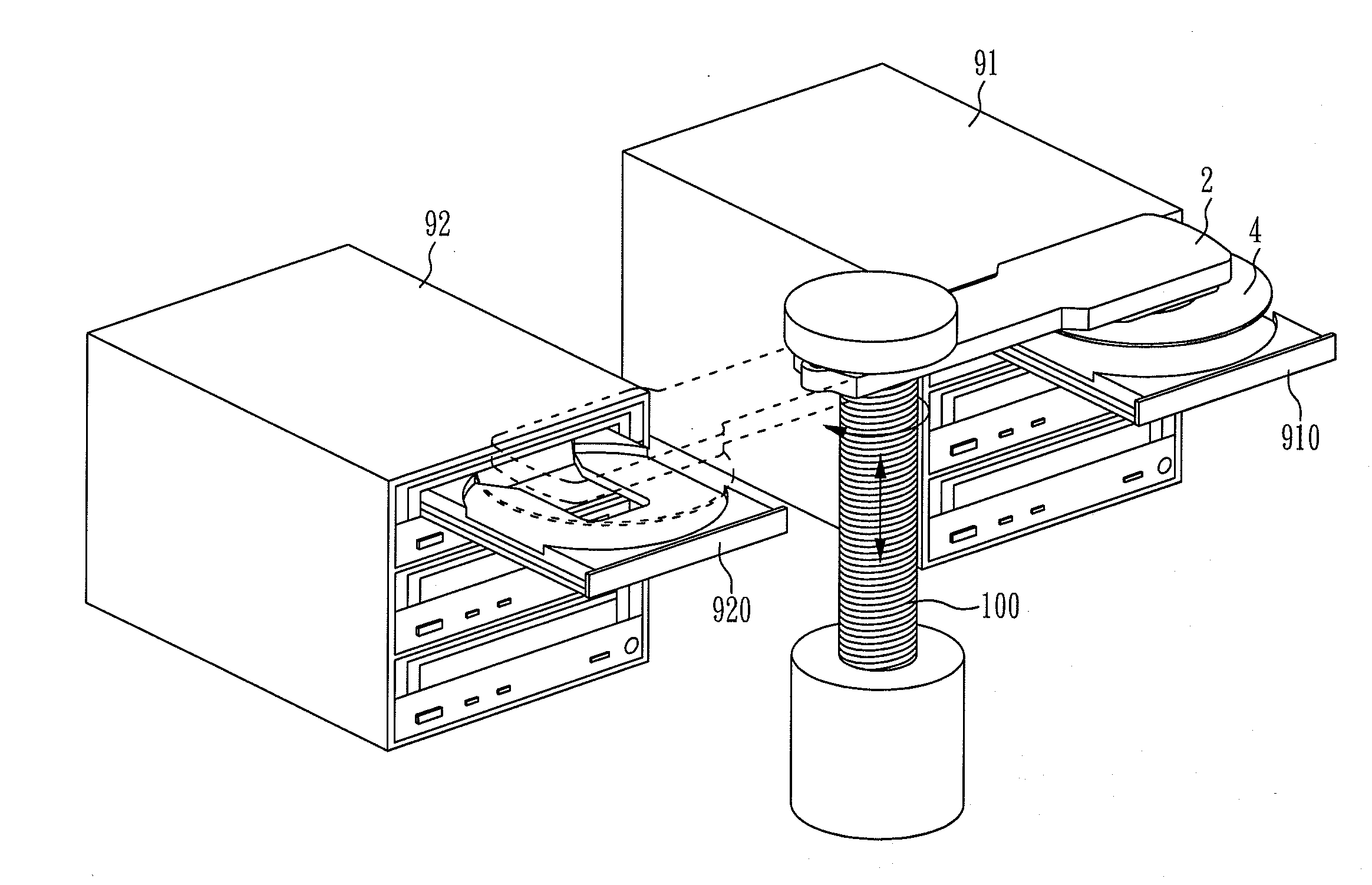 Transportation Arm Device for Carrying Discs