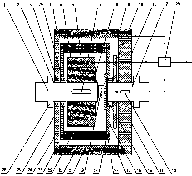 Double-rotor motor for pure electric vehicle with retarding and differential functions and working method