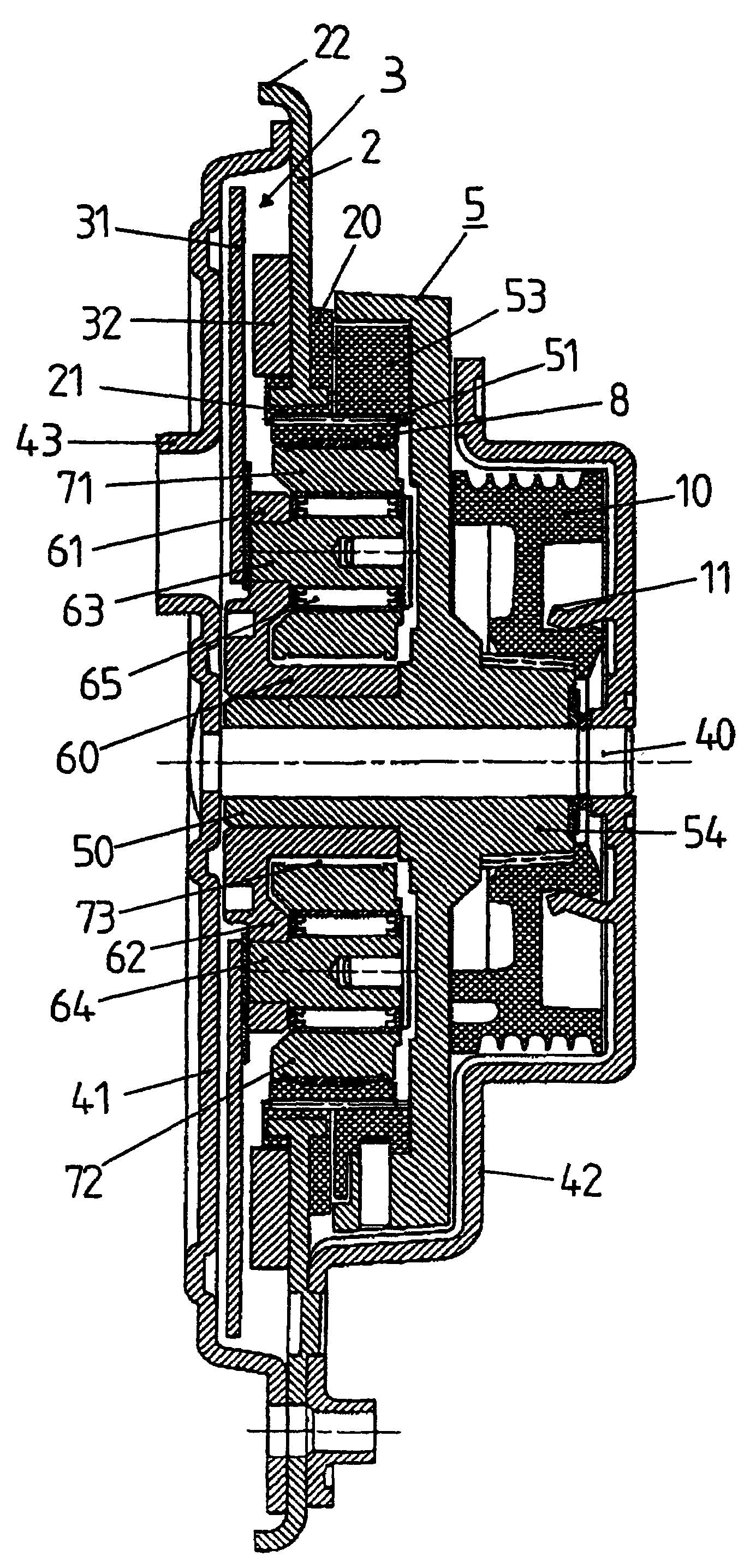 Drive system for regulating devices in motor vehicles