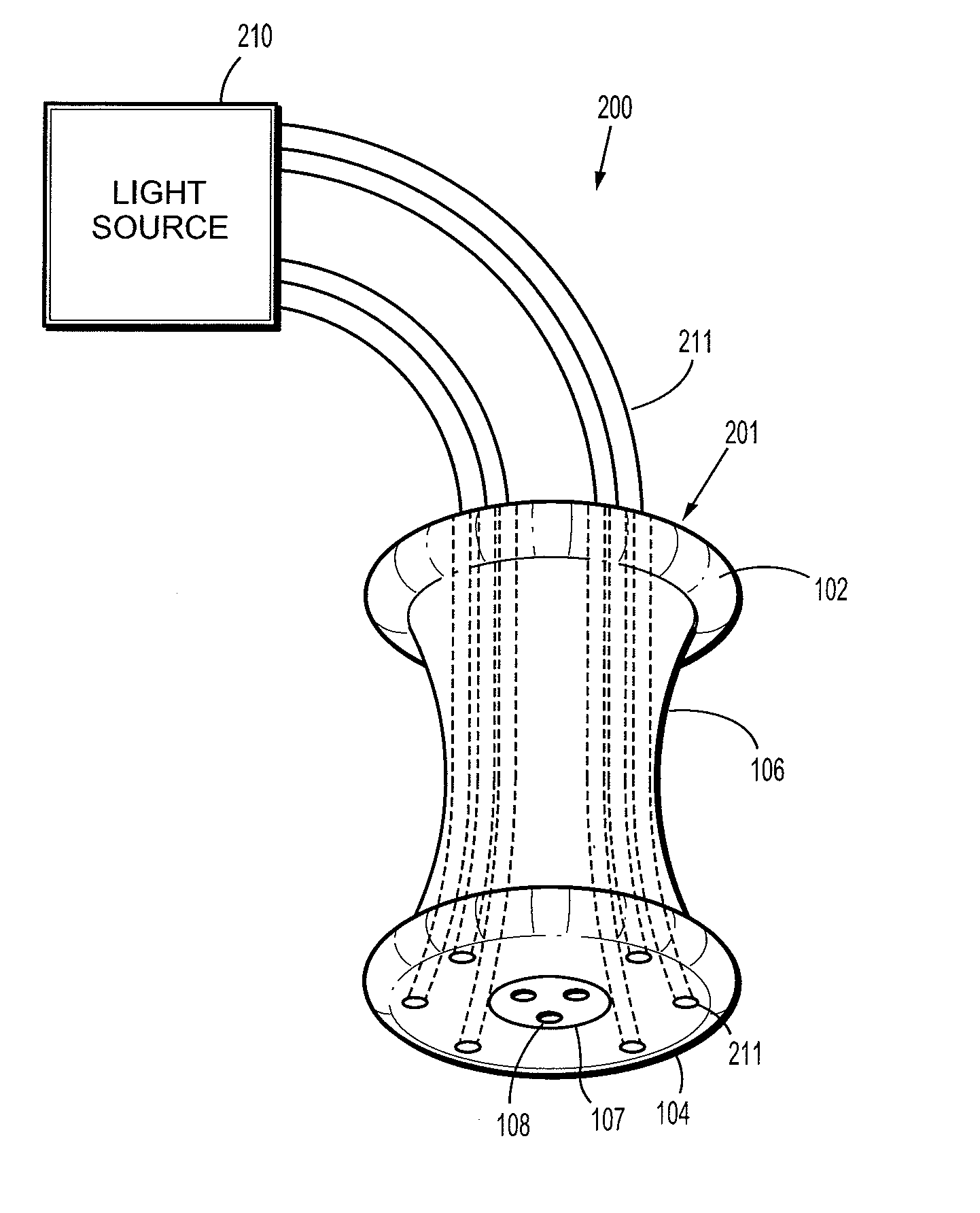 Access device including an integrated light source