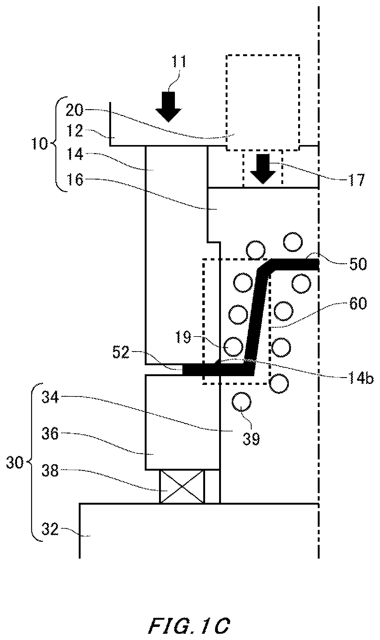 Press molding device and manufacturing method thereof