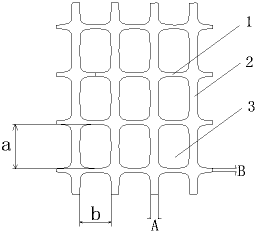 Two-way stretch soil mass reinforcement grating and manufacturing method thereof