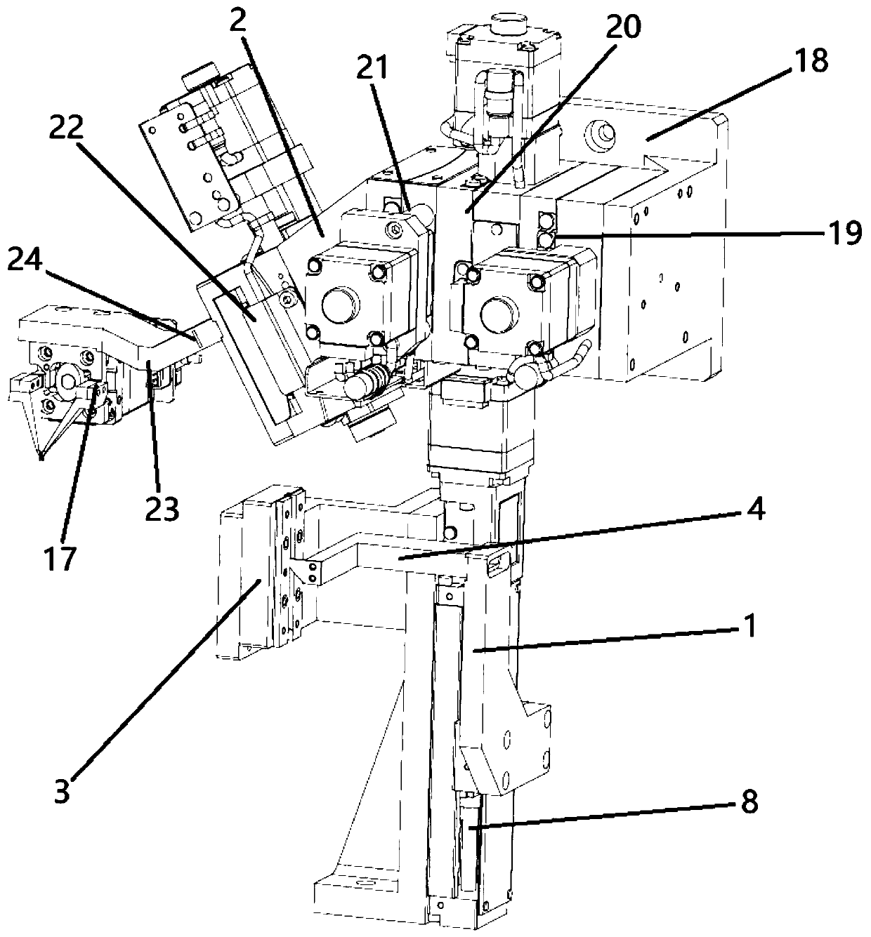 Feeding mechanism used for coupling of multi-path single-mode COB module lenses