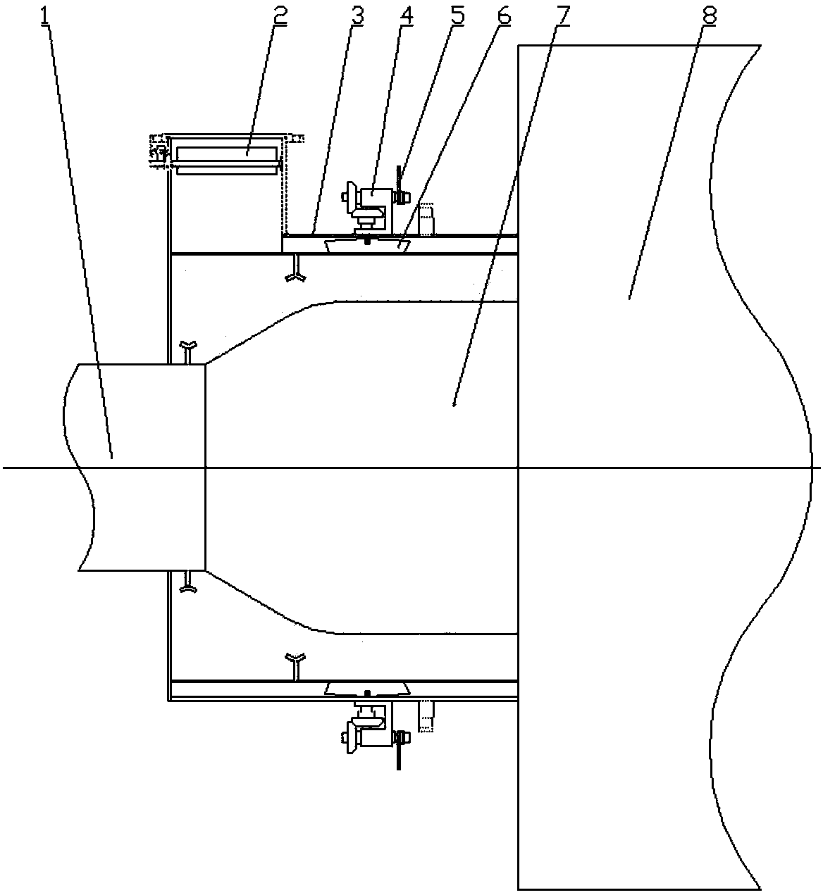 Device for preventing burner nozzle from bonding slag, with axial adjustable blades