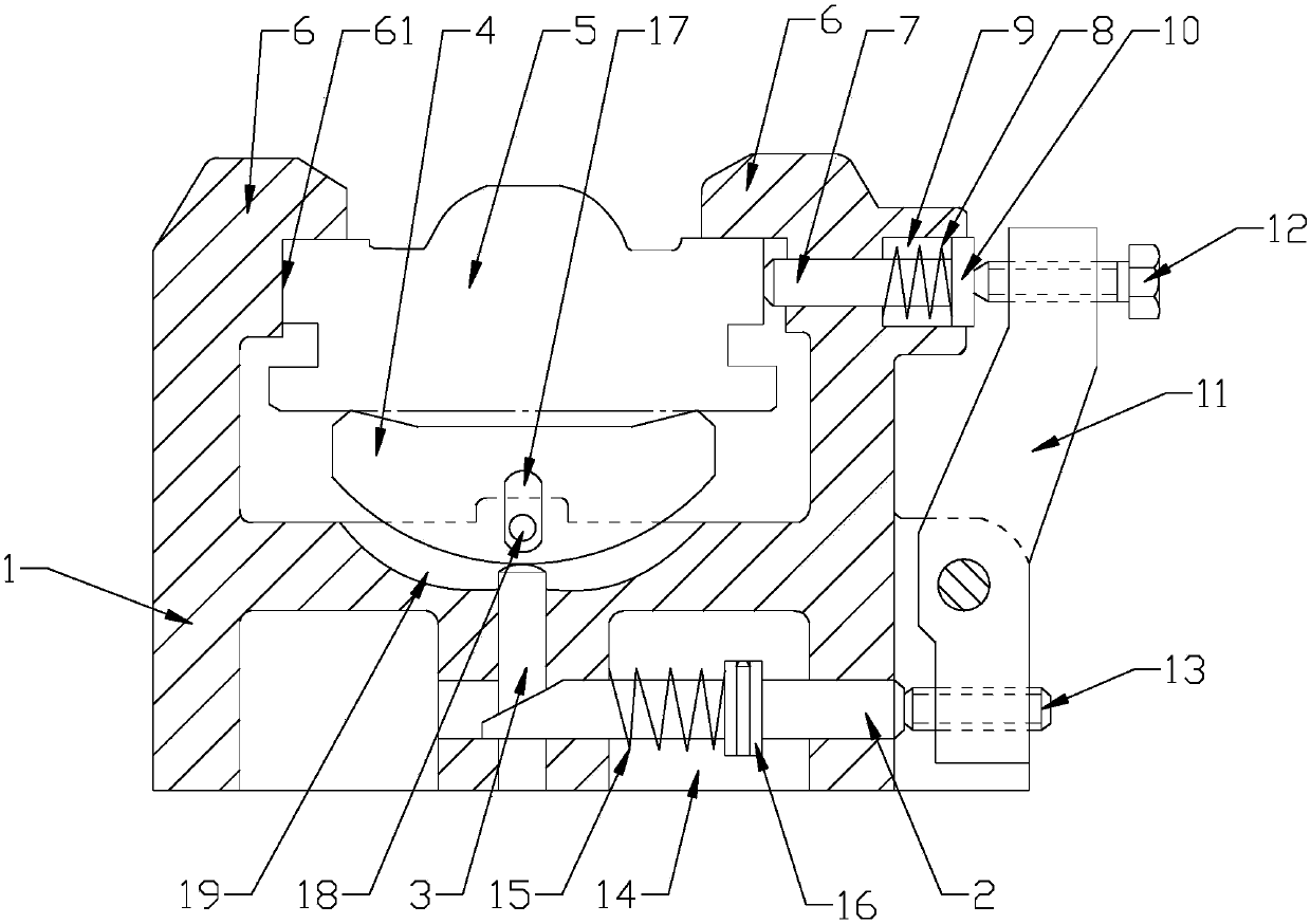 Upwards propping type push force clamping device