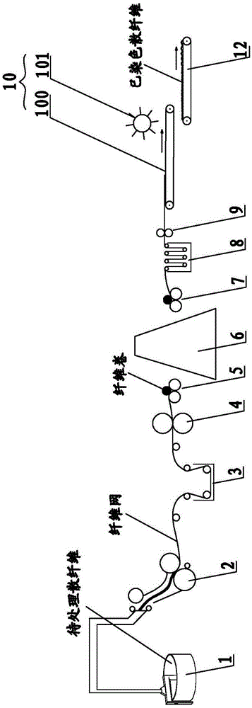 A kind of loose fiber dyeing device