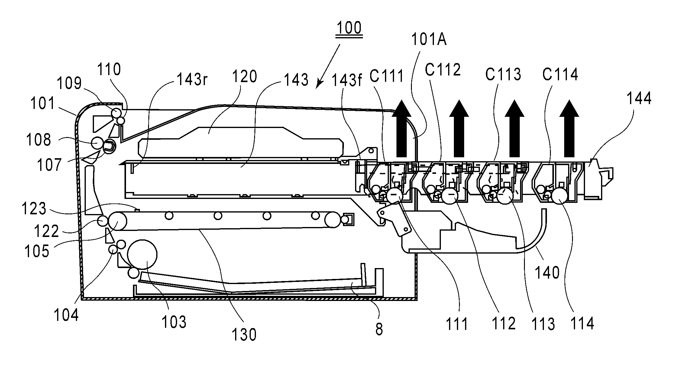 Image forming apparatus with cartridge supporting movable member