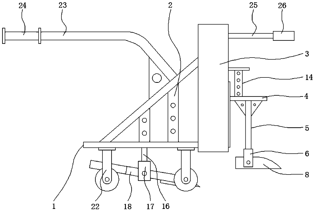 Ditching device and method capable of adjusting depth for garden construction