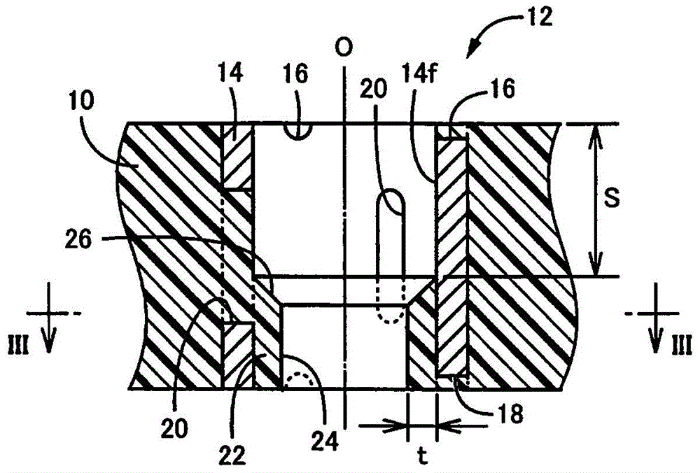 Resin component fastener structure and molding device therefor