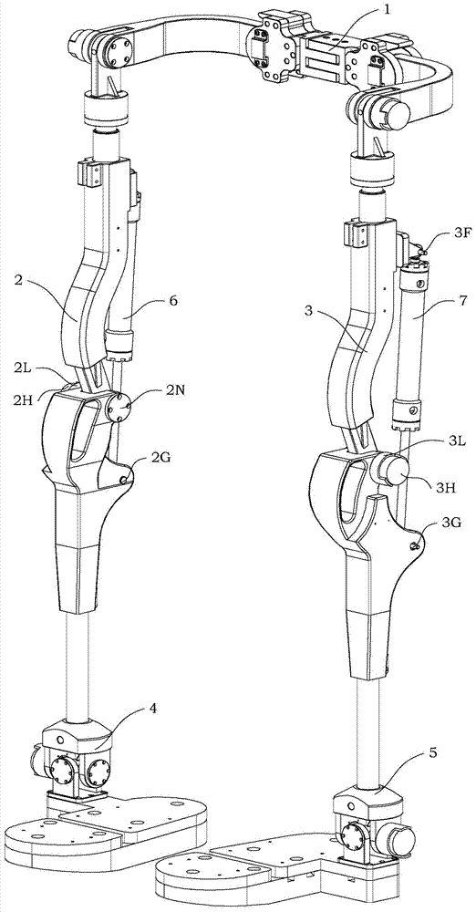 Foot device with ankle joint parameter measurement suitable for exoskeleton auxiliary supporting robot