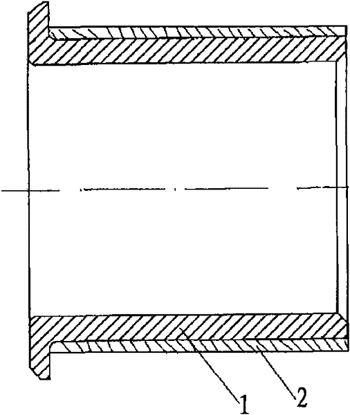 Composite overlaying method for bush and sleeve of rolls for hot dipping