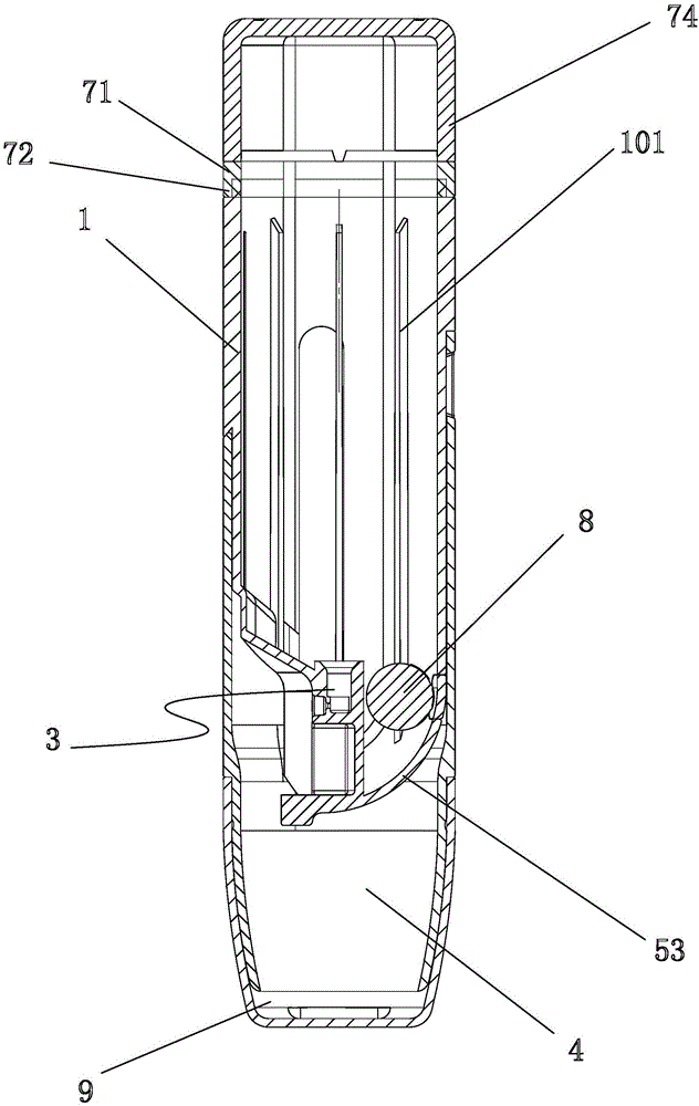 Inverted-spraying assembled countable quantitative dosing actuator device with buffering cover