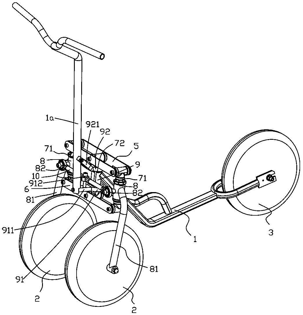 Anti-rollover vehicle body mechanism of multiwheel vehicle