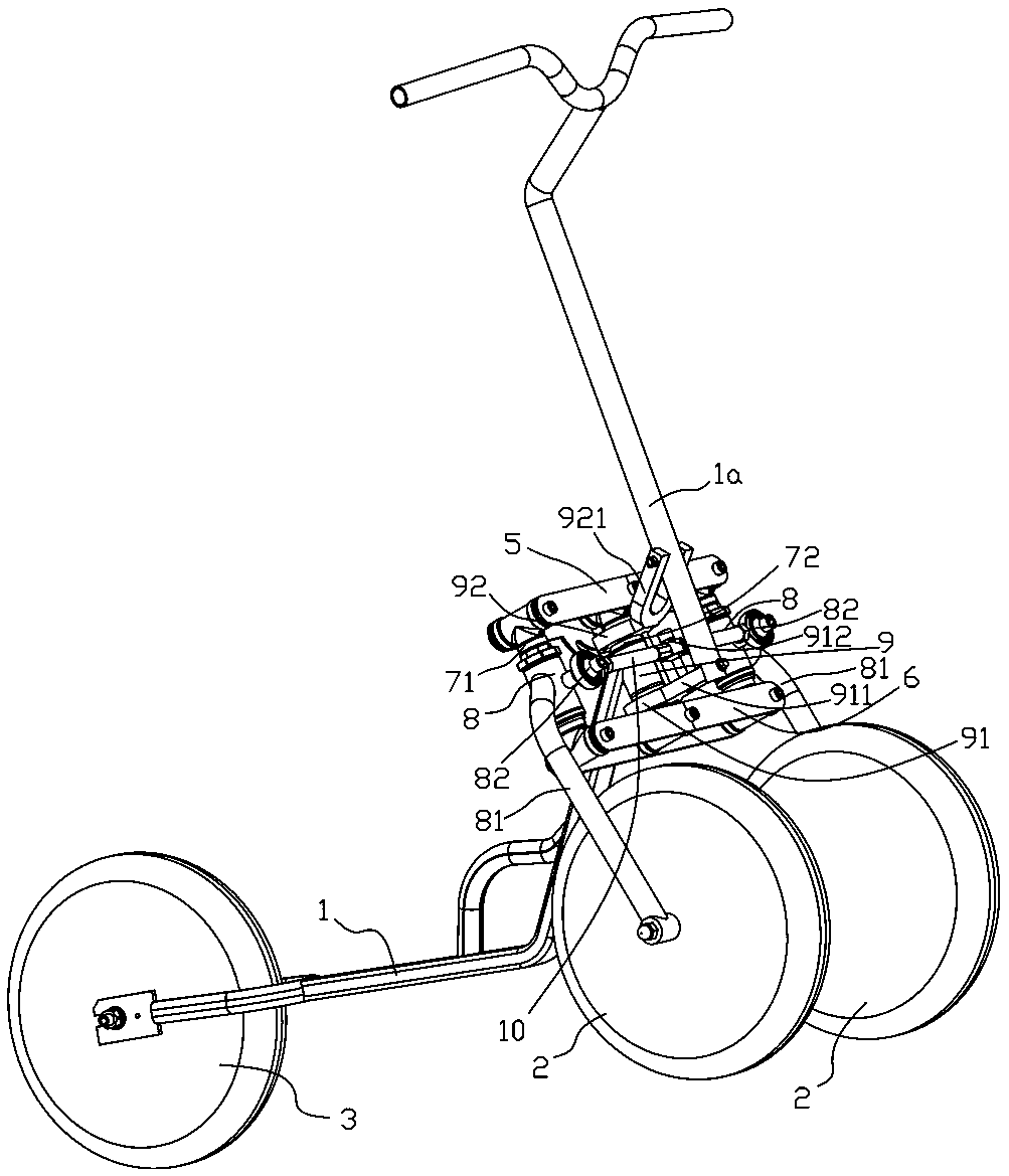 Anti-rollover vehicle body mechanism of multiwheel vehicle