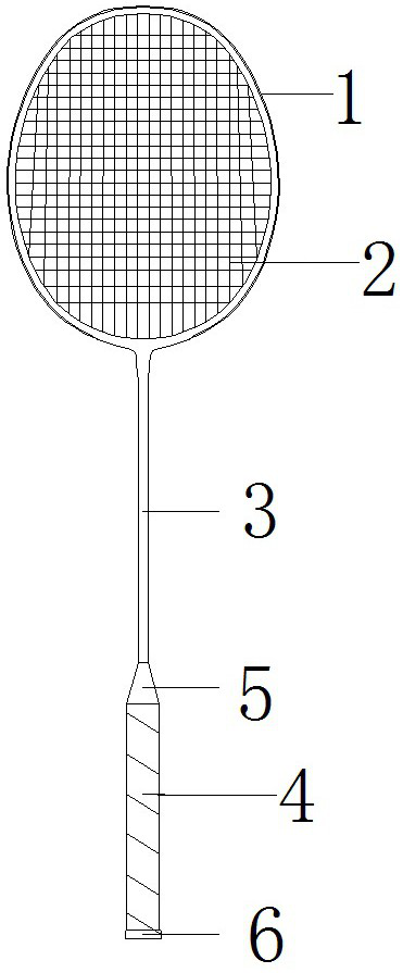 Carbon fiber badminton racket and manufacturing method thereof
