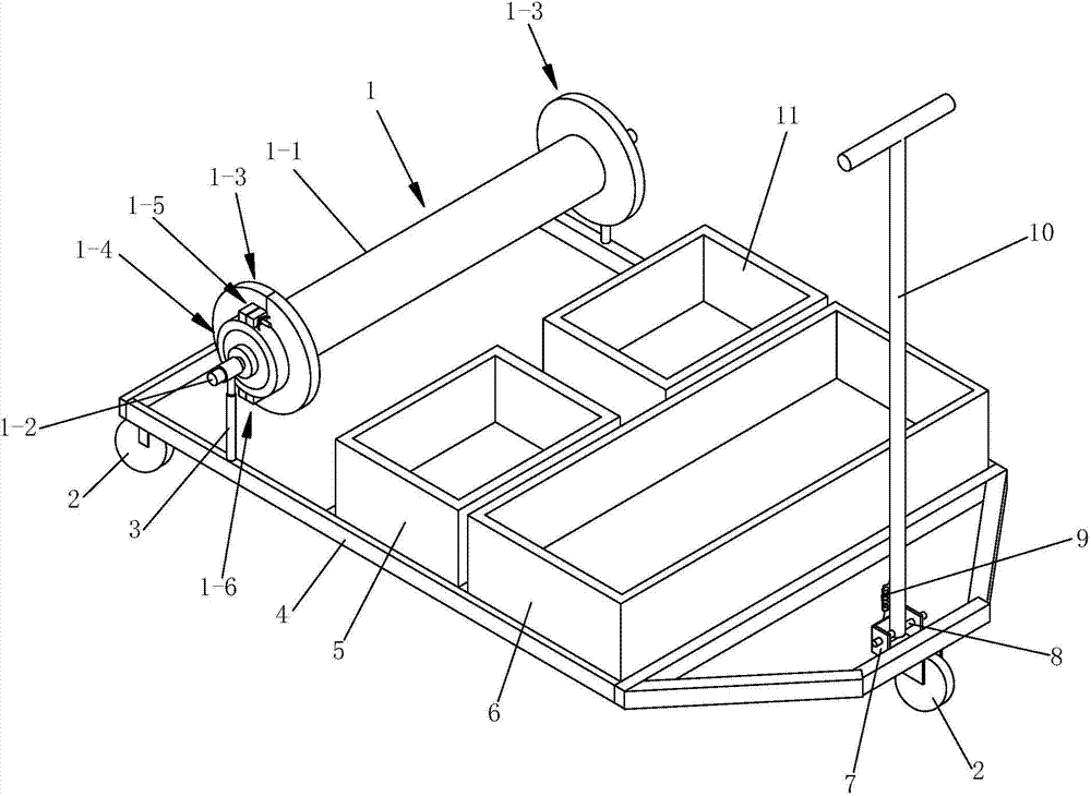 Payoff cart for lead threading construction