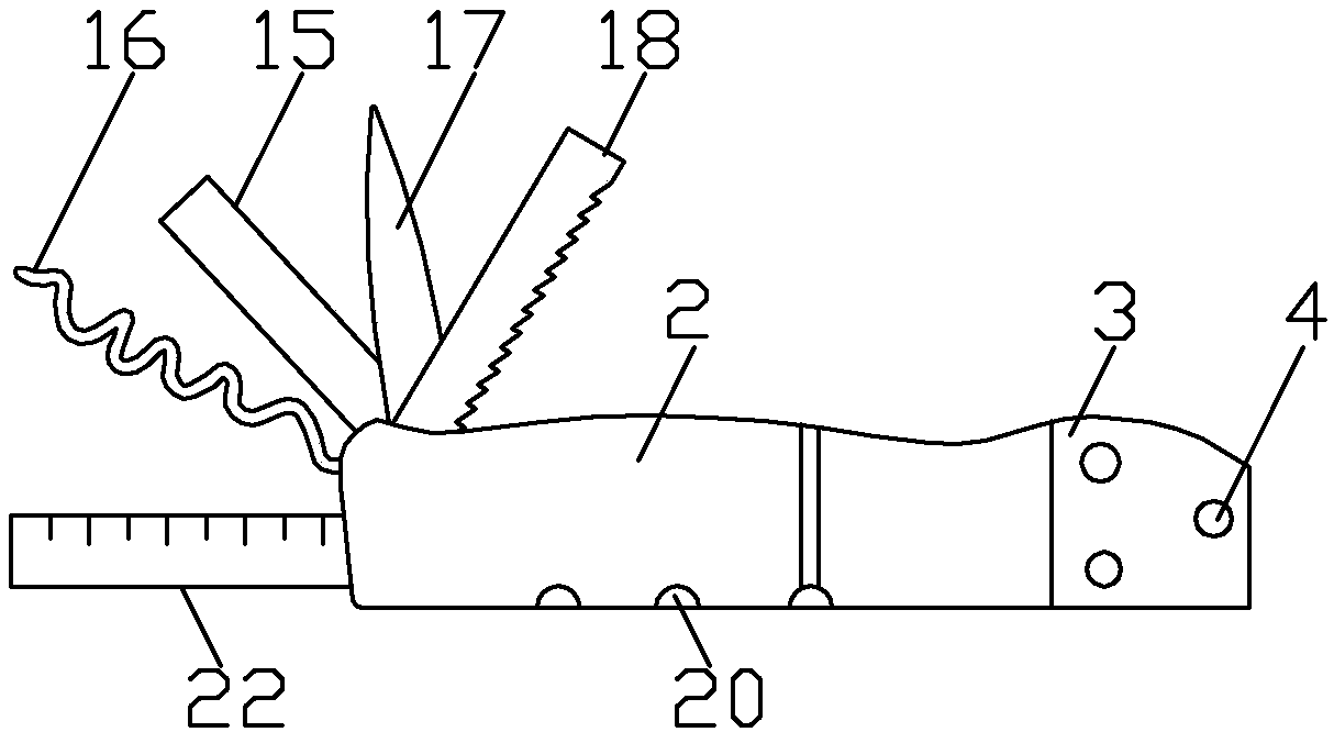 Integrated outdoor multifunctional knife