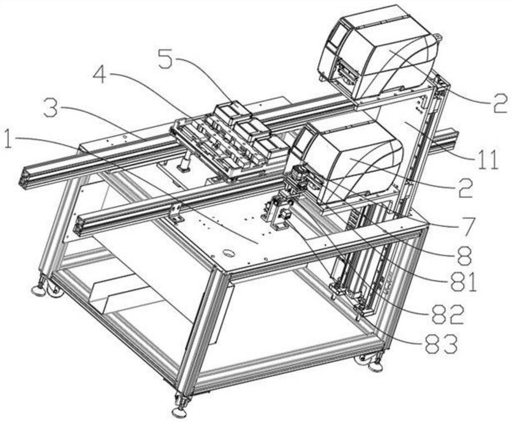 Turnover linkage type labeling mechanism and method for electric energy meter detection