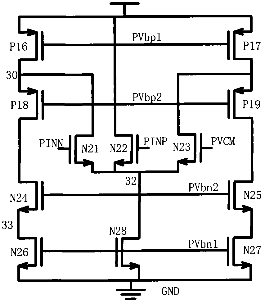 Complementary circulation folding gain bootstrapping operational amplifier circuit with preamplifier