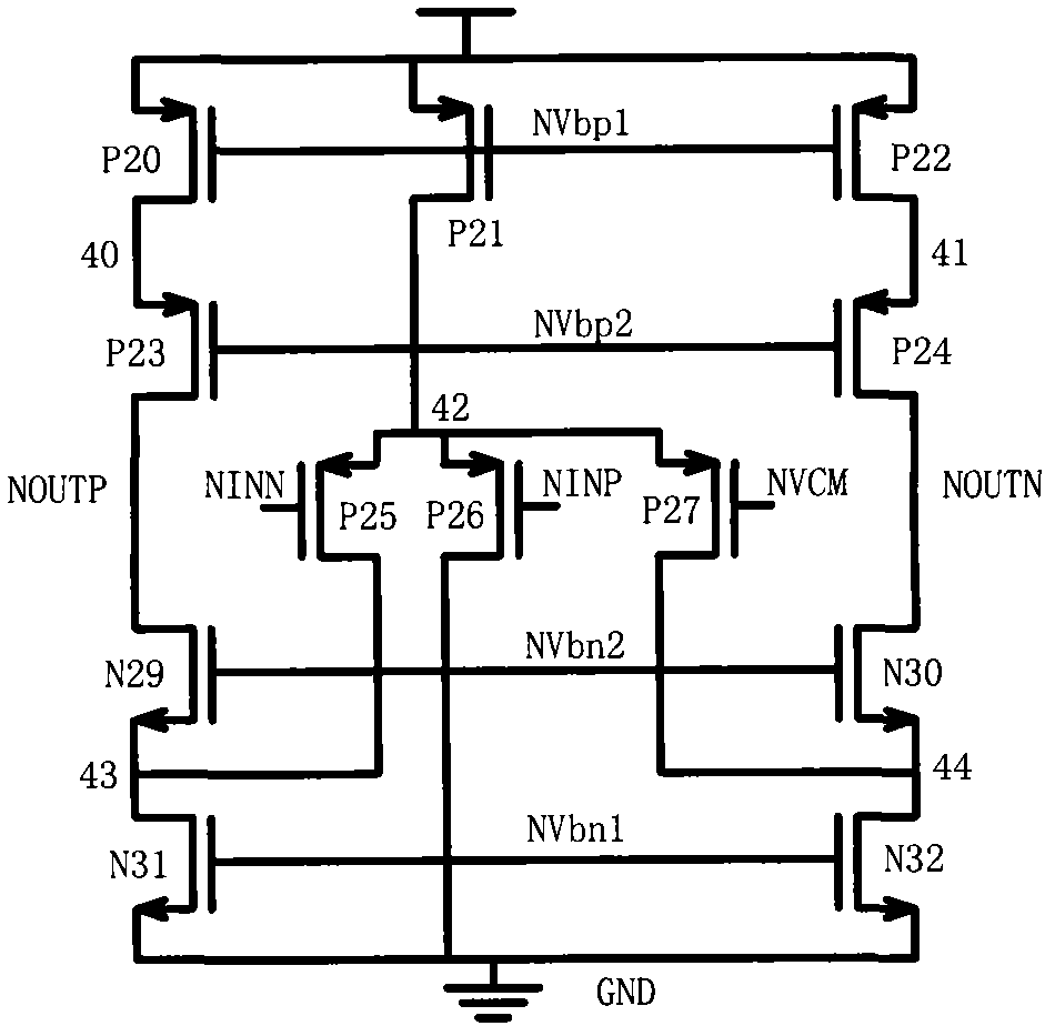 Complementary circulation folding gain bootstrapping operational amplifier circuit with preamplifier