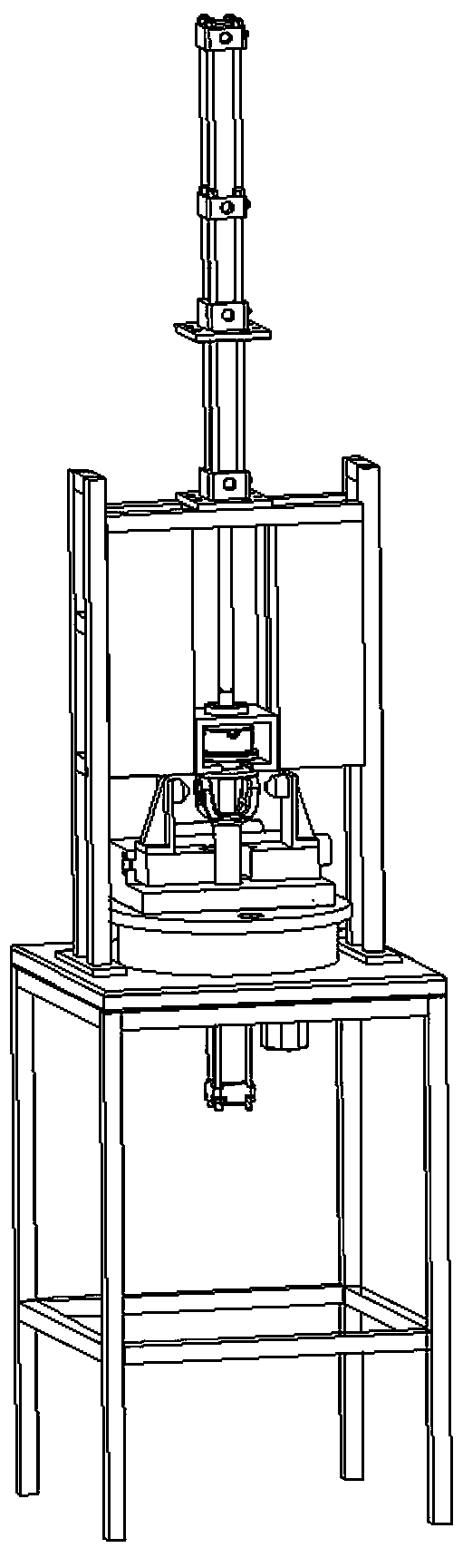 An automatic pressing device for a sliding fork and a spline mandrel