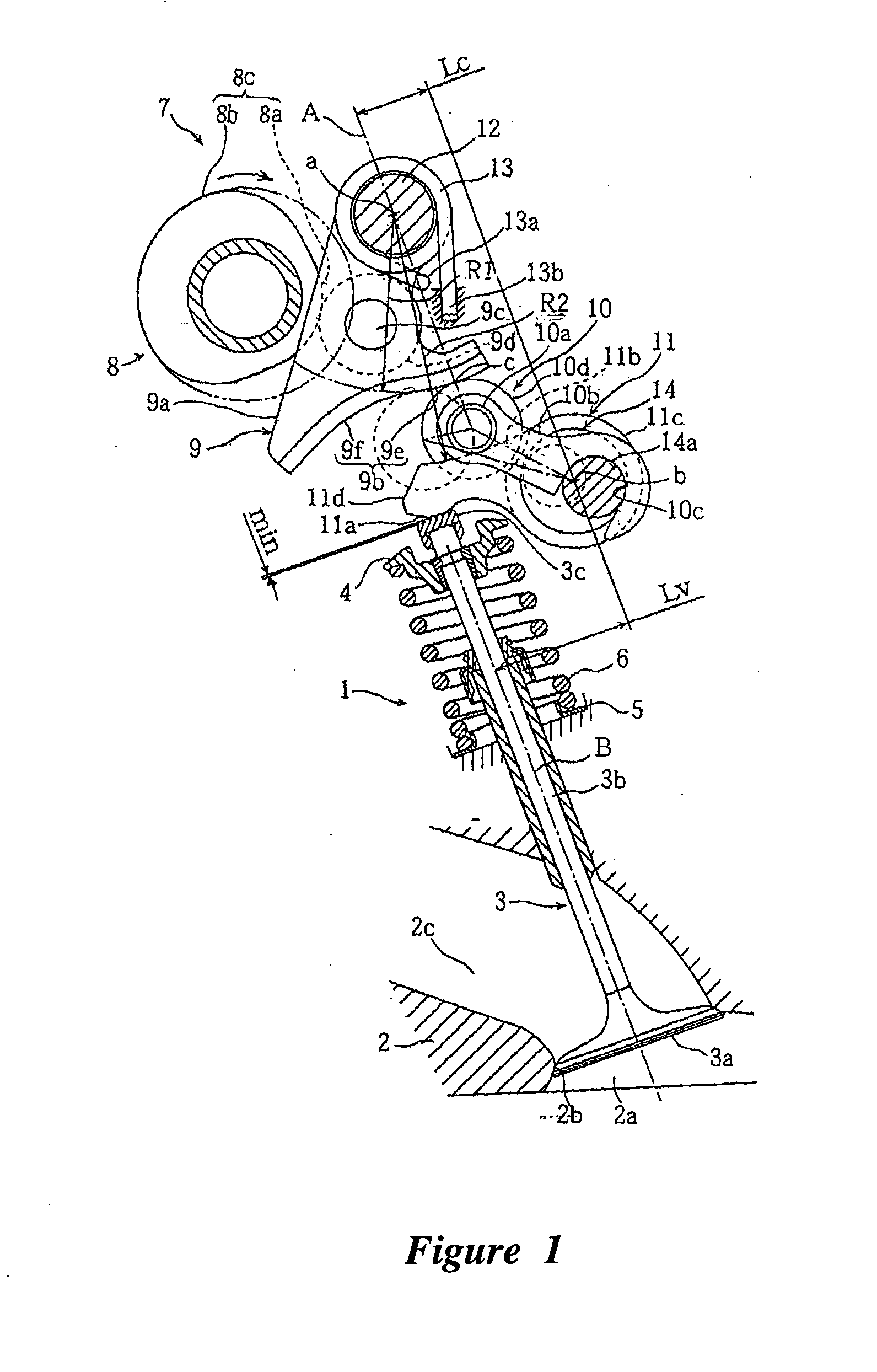 Valve train device for an engine