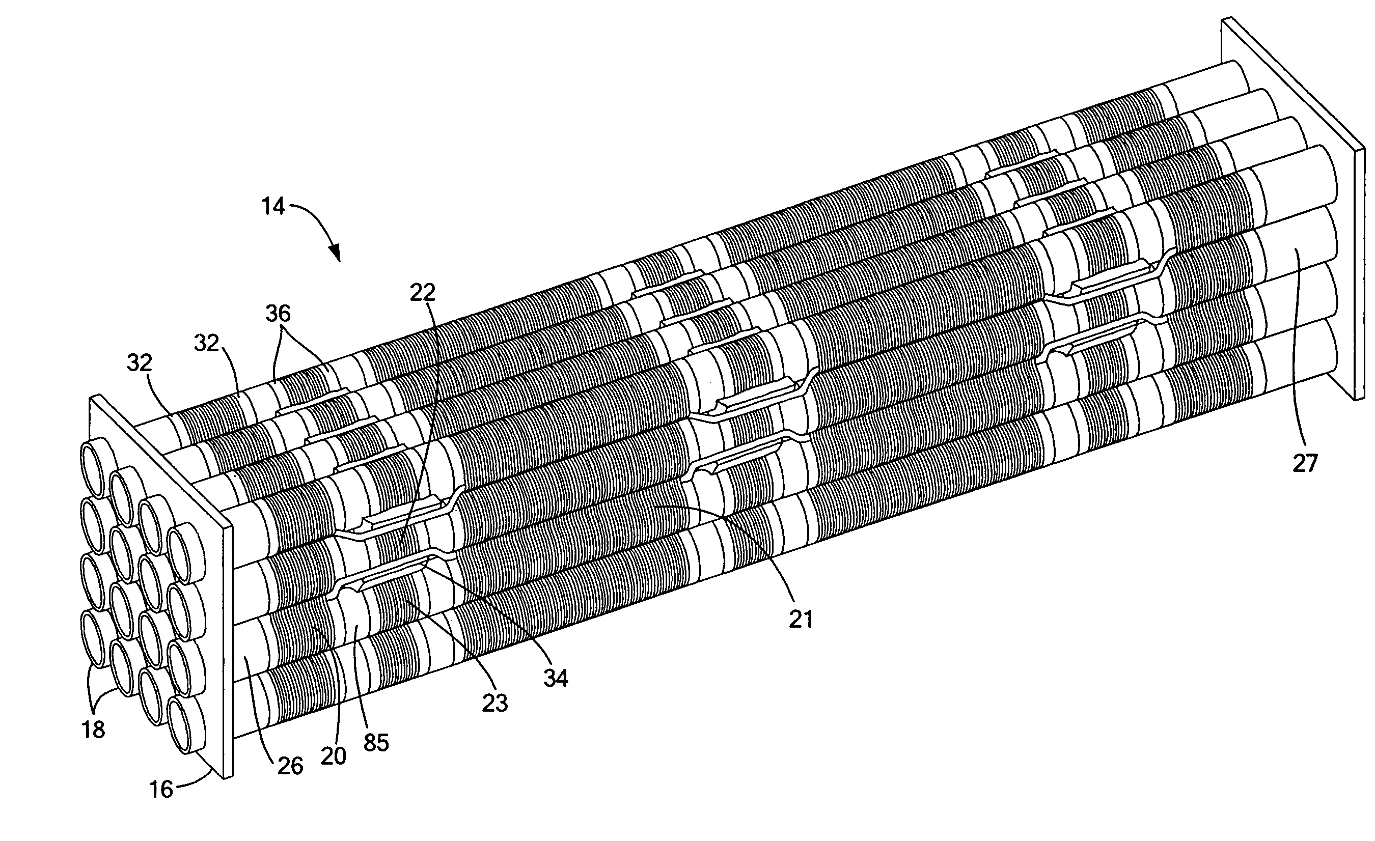 Interconnection of bundled solid oxide fuel cells