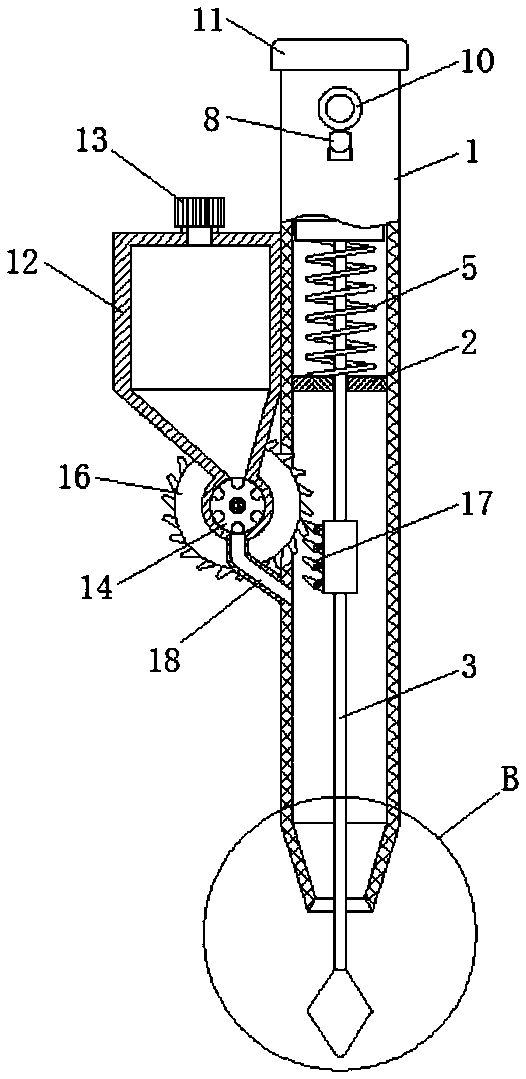 Agricultural fertilizing device based on quantitative delivery of rotating disc