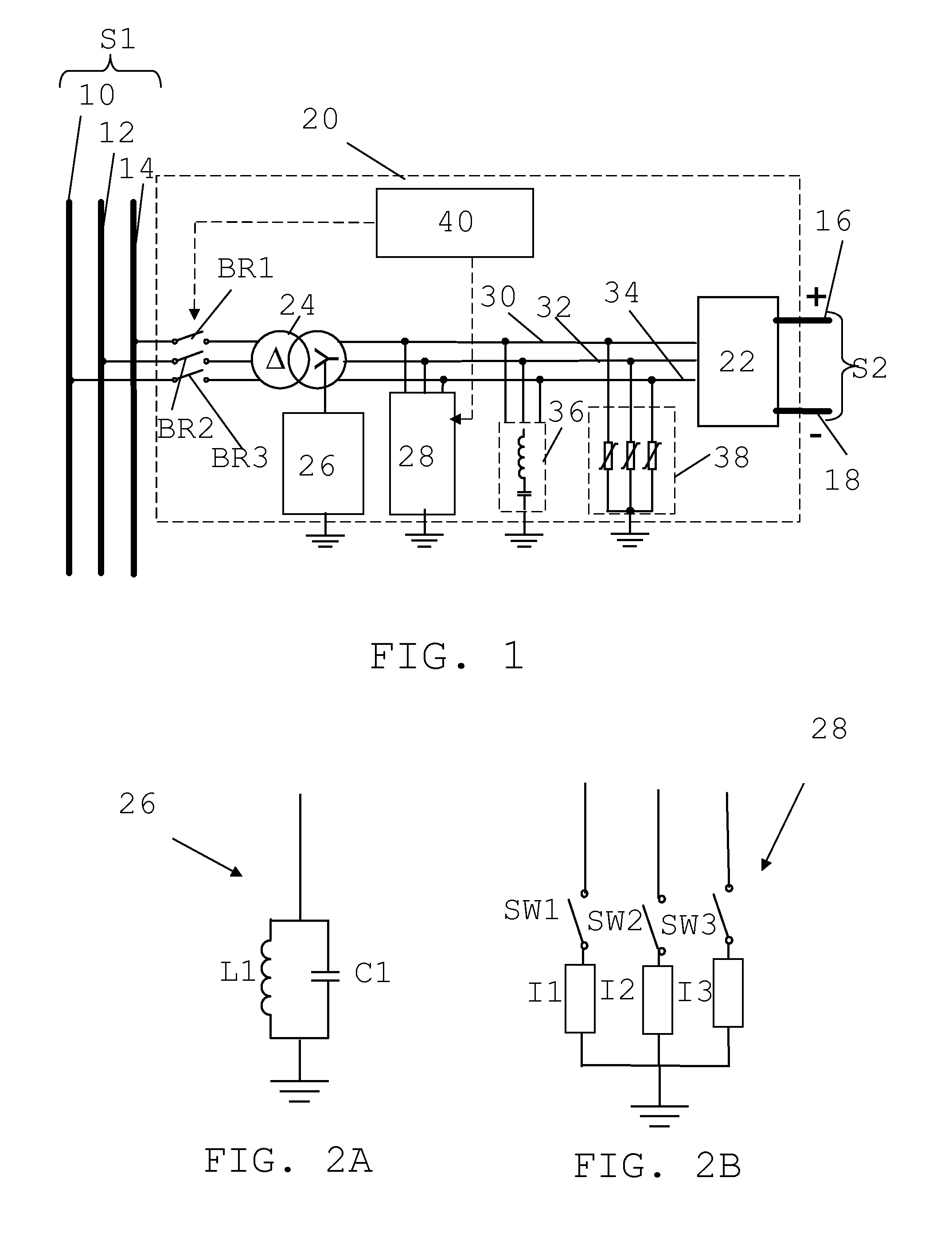 Interface arrangement between ac and DC systems using grounding switch