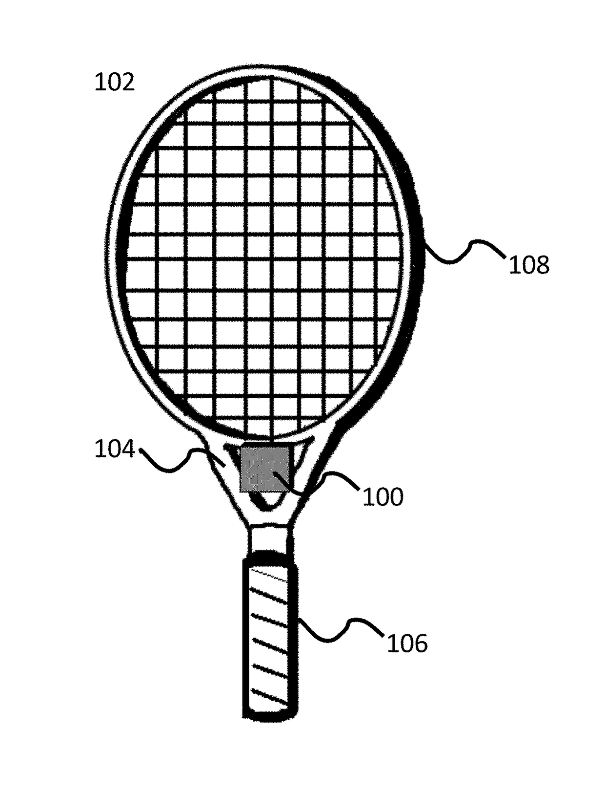 Tennis racket sensor system and coaching device