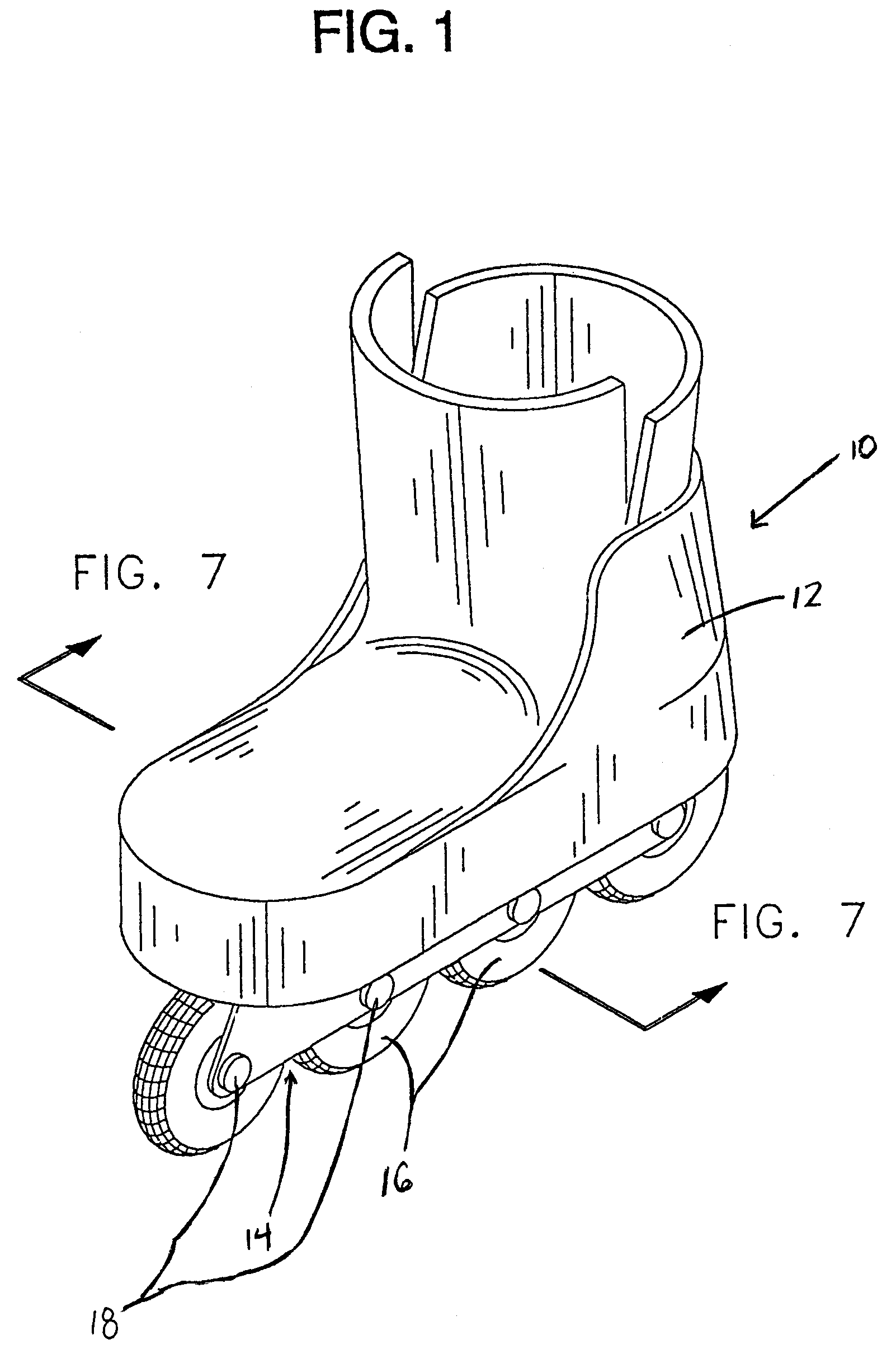 In-line roller skate frame