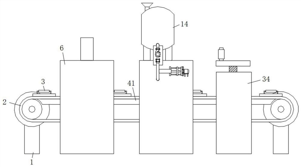 A surface marking positioning spraying device for noodles