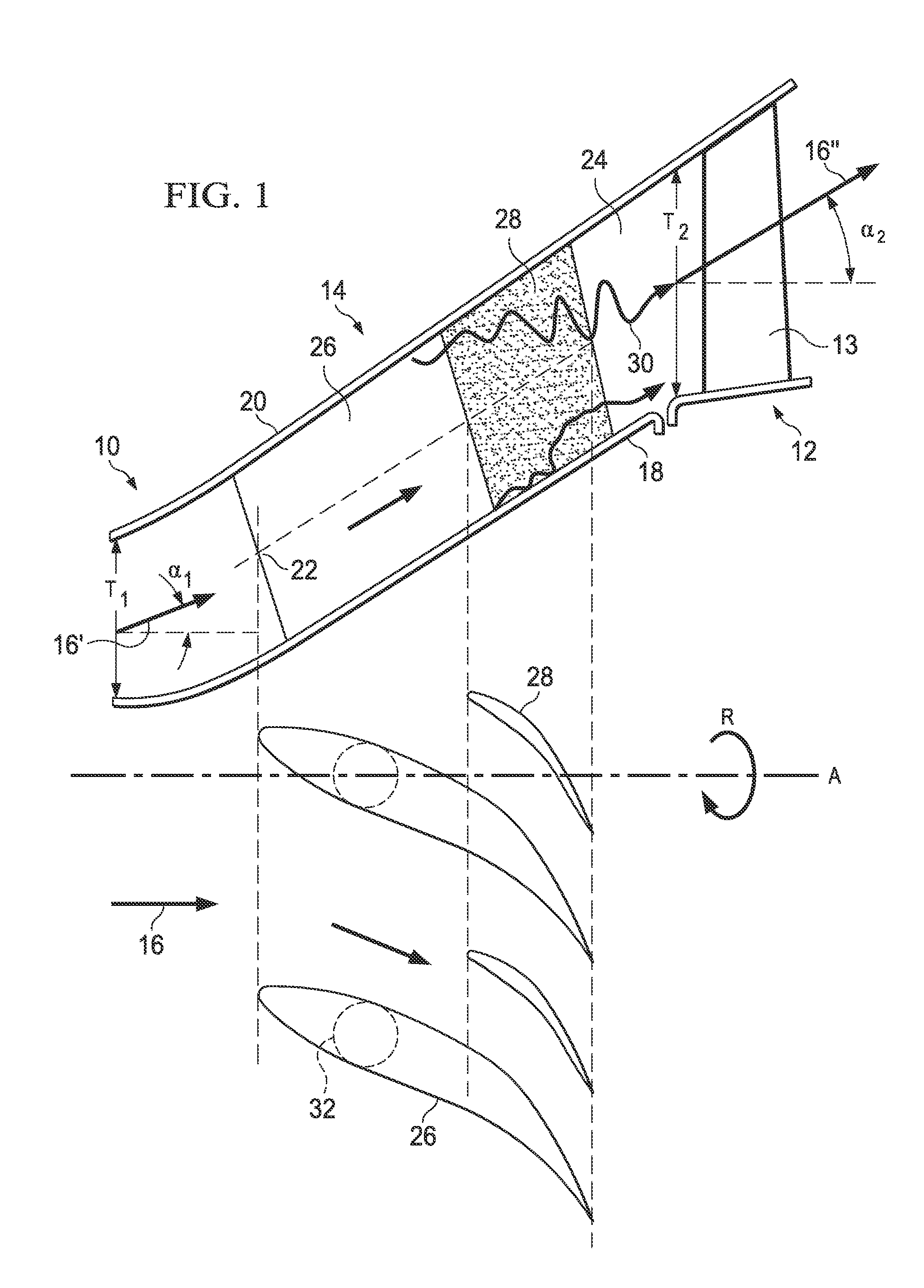Transition channel of a turbine unit