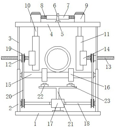 Pipe body deviation rectifying device for glass fiber reinforced plastic mortar pipe production