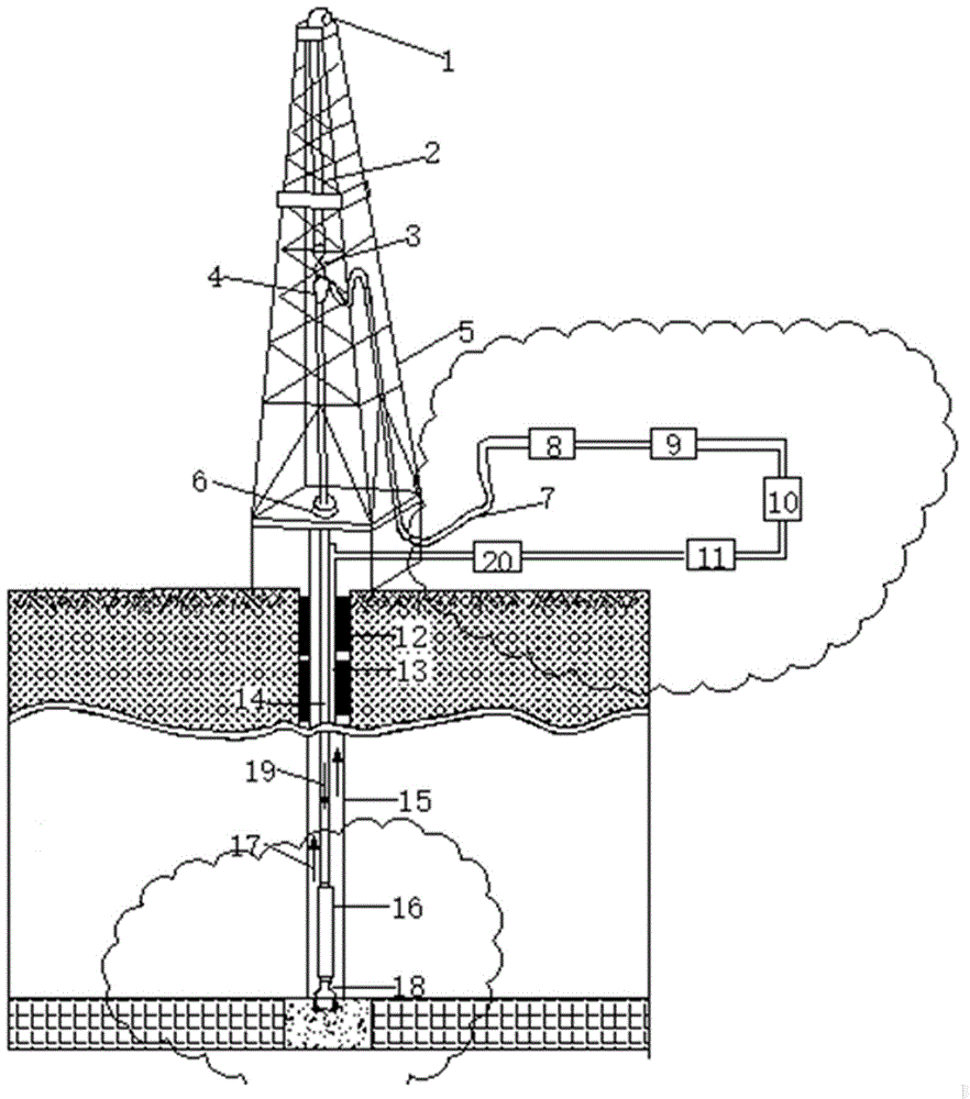 Well drilling method for using dry ice drilling fluid to assist in rock breaking