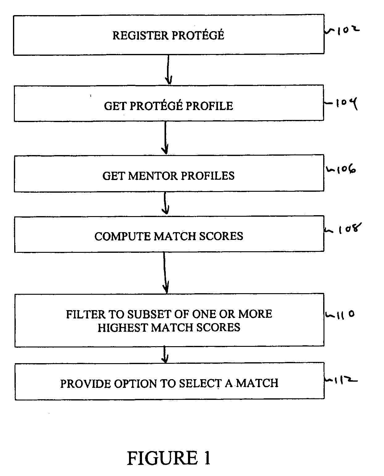 Mentor-protege matching system and method