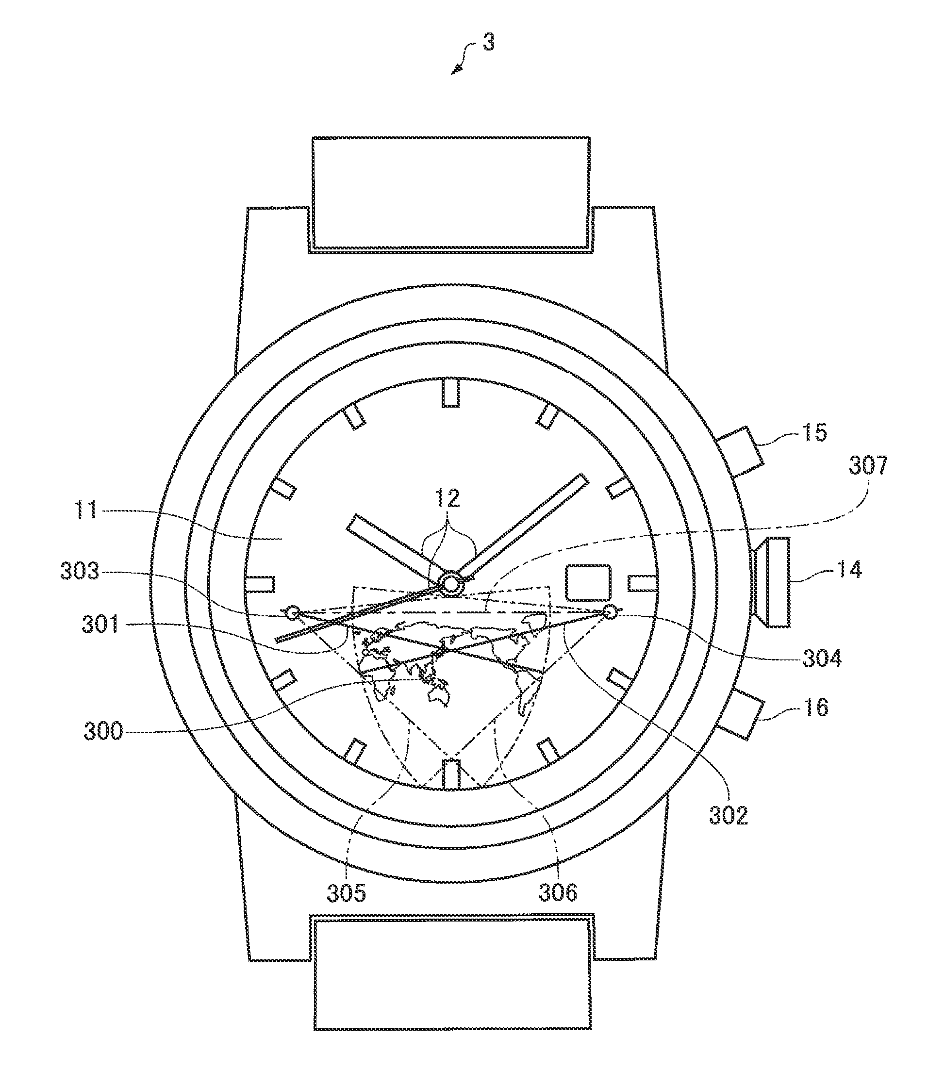 Electronic Timepiece and Time Difference Correction Method for an Electronic Timepiece
