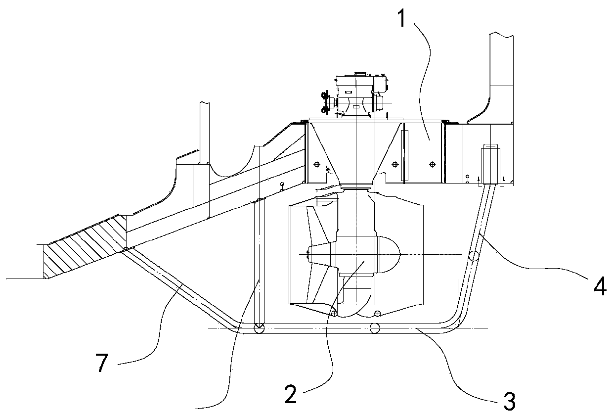 Steering oar protection structure