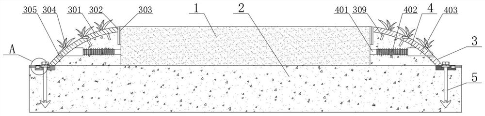 An anti-rainwater impact device for ecological roads