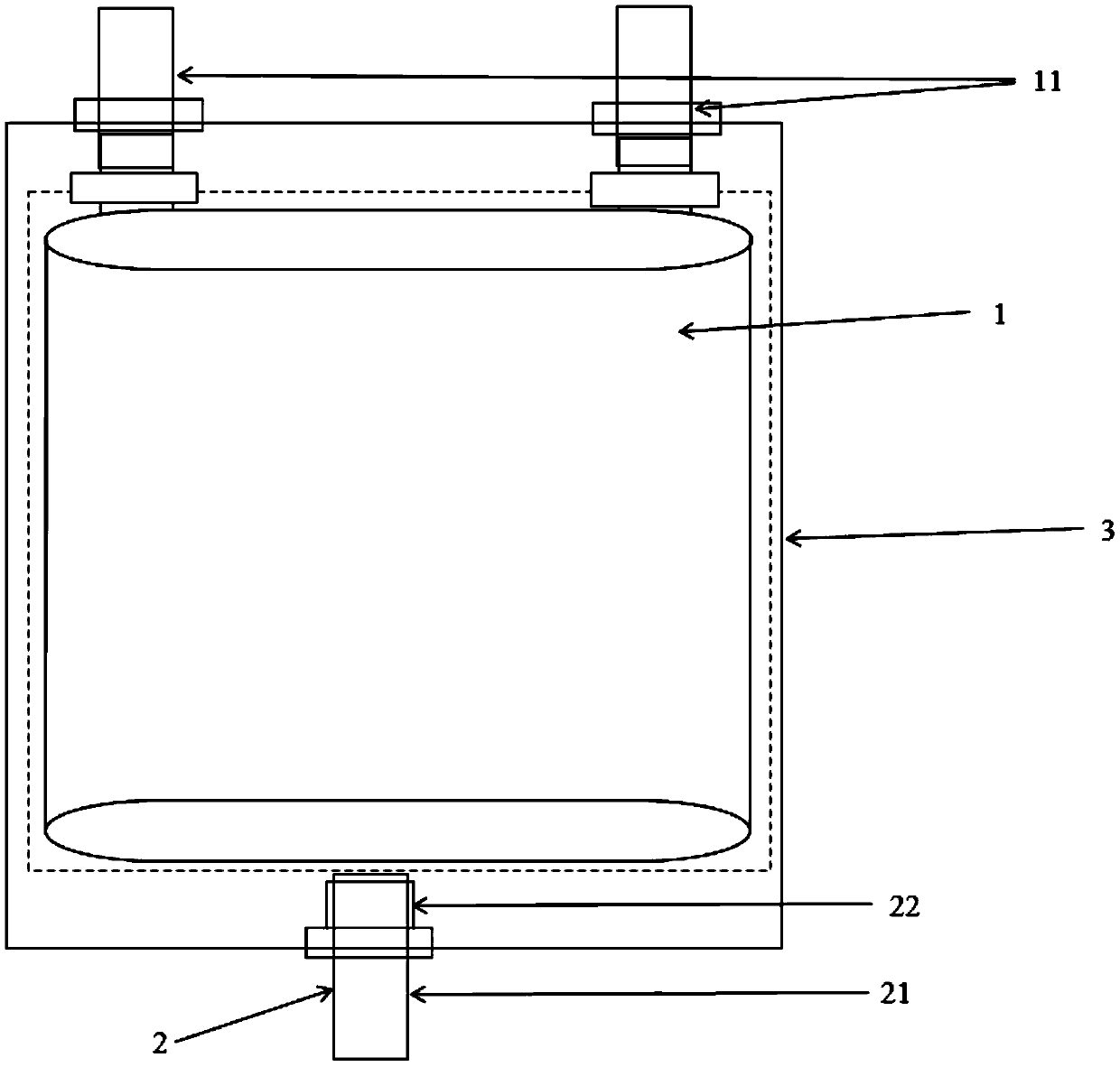 Three-electrode battery and preparation method thereof