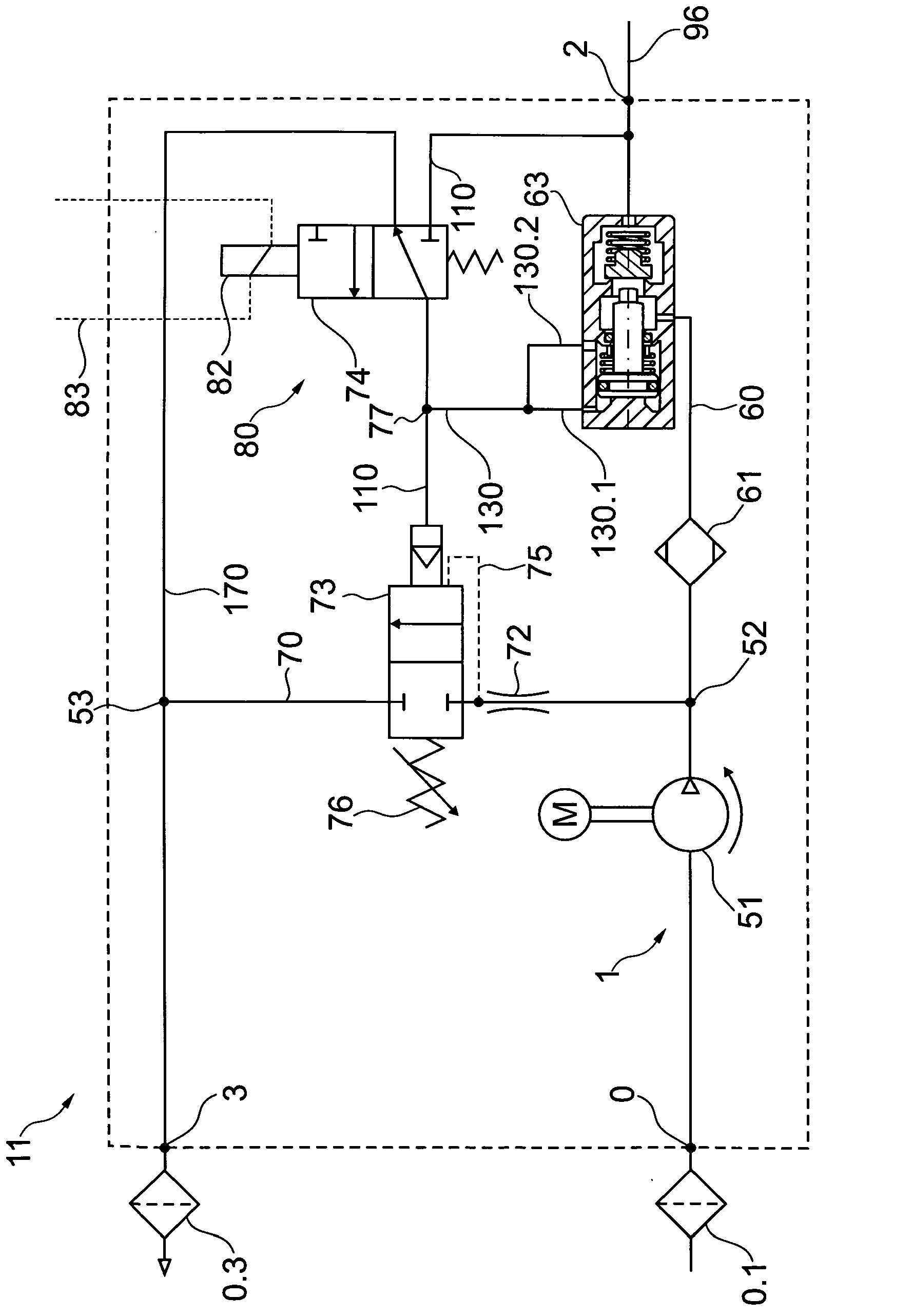 Compressed air supply installation, pneumatic system and method for operating a pneumatic installation