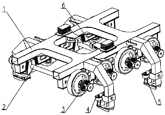 Bogie structure for magnetic levitation engineering vehicle